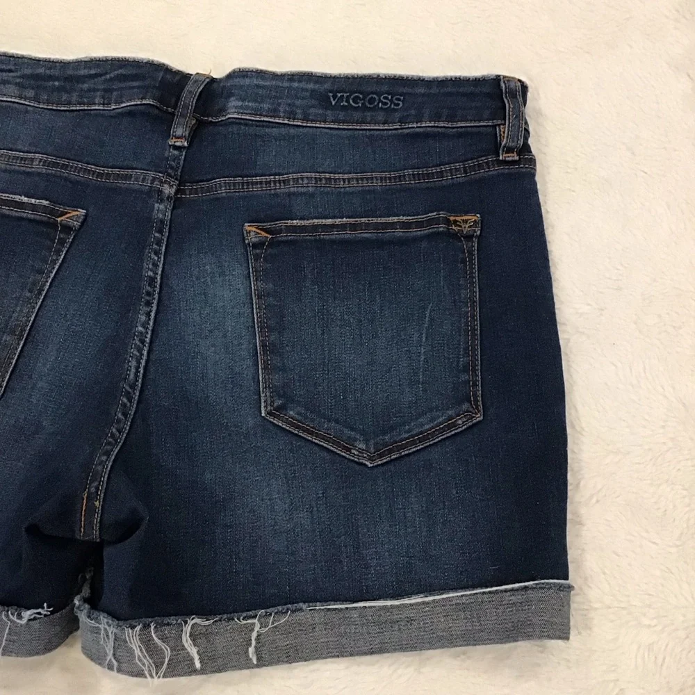 Vigoss 31 (US 12) Marley Denim Women’s Shorts Mid Rise Distressed Stretch Cuffed